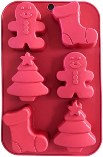 Silikon 6er Muffinform Weihnachtsmotive Rot Haushalt International Art. 18028