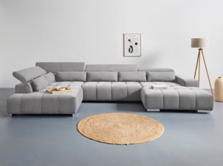 COTTA Wohnlandschaft Orion U-Form, mit Kopfteilverstellung & 6 Nierenkissen