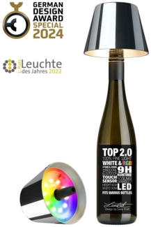 Sompex Flaschenleuchte TOP 2.0 Chrome LED RGBW mit Akku