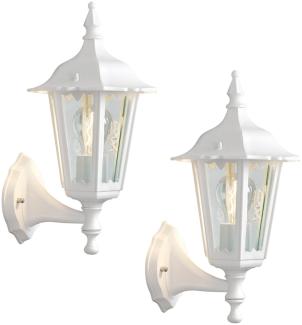 2er-Set stehende Wandleuchten FIRENZE, E27, Aluminium weiß, Höhe 36 cm