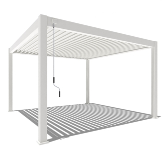 Weide Deluxe Plus | Pergola Voll Aluminium freistehend | 4 x 4 M | Lamellendach weiß