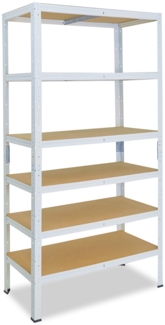 shelfplaza HOME 200x80x40 cm Schwerlastregal in weiß mit 6 Böden und 145 kg Traglast pro Boden