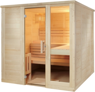 Harvia Komfort Large Massivsauna aus Fichte Saunakabine ca. 208x206x204 cm