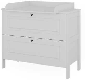 Wickelkommode Ajaton Weiß 108 x 98 cm mit 2 Schubladen Vitalispa