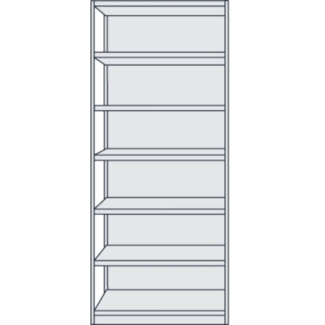 Kerkmann Büroregal Progress 500 Grundregal BxTxH 75 x 30 x 225 cm 7 Böden m