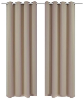 vidaXL Verdunkelungsvorhänge 2 Stk. mit Metallösen 135 x 175 cm Creme 132201