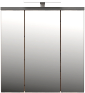 FORTE Veris Hangeschrank mit Spiegiel mit LED Beleuchtung, Holzwerkstoff, Grau/Braun, 68,6 x 68,1 x 20 cm