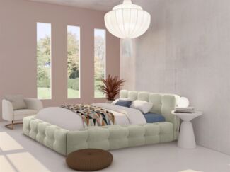 Polsterbett Doppelbett AURORA 180x200cm Komplettset in Stoff Boston Toffee