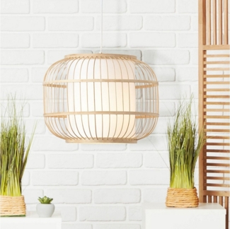 Lightbox Pendelleuchte, ohne Leuchtmittel, Hängelampe im Nature Style - Pendelleuchte höhenverstellbar - Ø 40cm