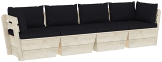 vidaXL Garten-Palettensofa 4-Sitzer mit Kissen Fichtenholz 3063451