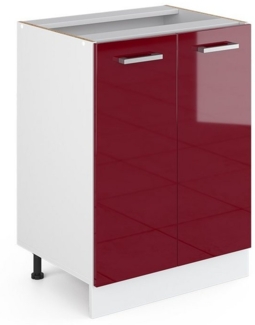 Vicco Küchenschrank R-Line Hängeschrank Unterschrank Küchenzeile Küchenunterschrank Arbeitsplatte, Möbel verfügbar in 6 Dekoren (Bordeaux ohne Arbeitsplatte, Unterschrank 60 cm)