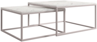 Im Set zwei Couchtische Dakenti Cashmere (Farbe: Cashmere / Bianco Marmor)