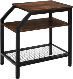 tectake Beistelltisch Couchtisch Plymouth 36,5x58,5x59,5cm (1-St, 1 tlg), Markanter Beistelltisch im rustikalen Industrial-Look