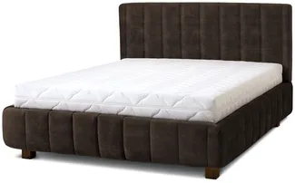 Letti Moderni Polsterbett Calma 160x200 Plüsch Chocolate – Eleganz & Komfort für Ihr Schlafzimmer - 160x200
