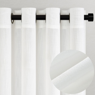 Topfinel Gardine Leinen Vorhänge Stores Gardinen mit Ösen für Wohnzimmer Boho (1 St), schiebegardinen schlafzimmer kinderzimmer