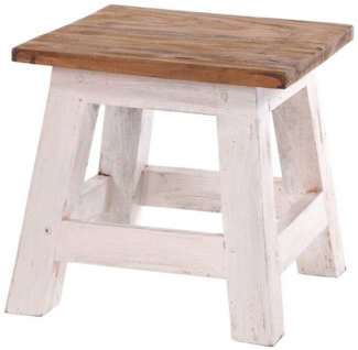 DESIGN DELIGHTS Hocker Fusshocker PALO, 27x26cm (HxB), rustikaler Holzhocker Massivhocker