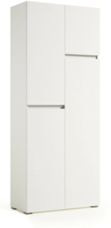 Dmora Großer Mehrzweckschrank Attiniaro, Mehrzweckschrank mit 4 Türen, Schuhschrank, platzsparender Kleiderschrank, 100 % Made in Italy, 80 x 37 x 195 cm, Weiß