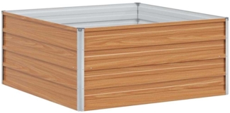 vidaXL Hochbeet Hellbraun 100 x 100 x 45 cm Verzinkter Stahl 42017324