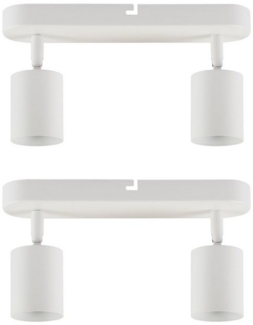 ZMH Deckenstrahler 2 Flammig - Schwarz/Weiß Deckenspots Schwenkbar 350° für Wohnzimmer, Hochwertige Material, ohne Leuchtmittel, RGB-Strahler (Leuchtmittel nicht enthalten Verstellbares Design