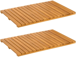 vidaXL Badematte Uni Braun 60x40 cm Holz 42025254