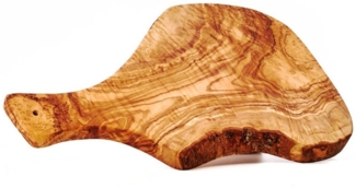 dasOlivenholzbrett Servierbrett Servierbrett aus Olivenholz im Naturschnitt, mit Griff