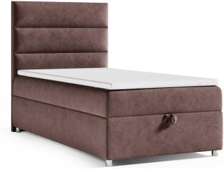 Best for Home Boxspringbett K4 SINGLE mit Bettkasten (Braun 70x200)