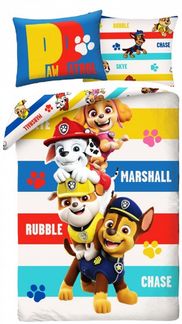 Paw Patrol Bettwäsche Set aus Baumwolle Bettdeckenbezug 140 × 200 cm mit 70 × 90 cm Kissenbezug