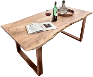 Tisch 240x100 Akazie Stahl Holztisch Esstisch Speisetisch Küchentisch Esszimmer