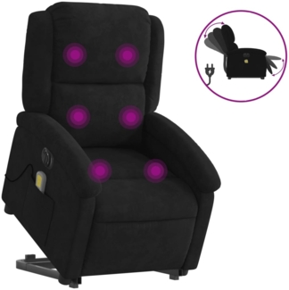 vidaXL Massagesessel mit Aufstehhilfe Elektrisch Schwarz Samt 3204339