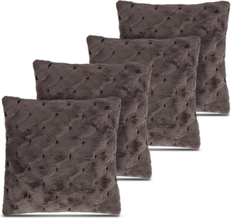 Aspero Dekokissen 4er Set Kissenbezüge Riga, Weiches Zierkissen 45x45 cm mit Cashmere Feeling