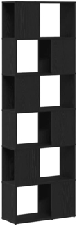 vidaXL Bücherregal/Raumteiler Schwarz Eichen-Optik 60x24x186 cm 862078