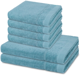 Ross Rubin 6 tlg. Frottier-Set - 4 X Handtuch (50 X 100cm), 2 X Duschtuch (70 X 140cm) - 480 - Aquamarin
