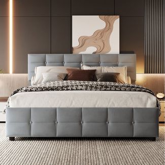 REDOM Polsterbett Stauraumbett Kinderbett Gästebett Funktionsbett Doppelbett (mit hydraulischem Stauraum, weichem holländischem Samt und stabilen Lattenrost – Perfekt für kleine Wohnungen und modernes Wohnen, 180x200 cm)