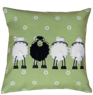 heimtexland Tischdecke Gobelin Tischdeko Osterdeko Tischset Deko Kissen (Stück 1-tlg, 1), Kissenhülle 40x40 I Applikation I Leinen-Optik I Sofakissen