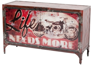 Kommode LOGAM-LIFE L120cm recyceltes Metall Bunt Board Sideboard Retro Vintage