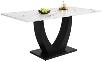 MODFU Esstisch Moderne Esstisch,Küchentisch,Esstisch-Set (140x80 cm Esstisch, moderner Küchentisch mit Marmor-Optik, verstellbaren Füßen & stabilem Metallrahmen, 1-St, 140x80 cm)