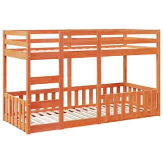 vidaXL Etagenbett Wachsbraun 80x200 cm Massivholz Kiefer 3308588