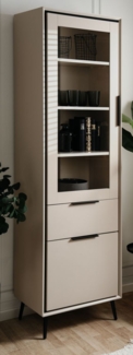 Vitrine Brebbia in sand und schwarz 60 x 200 cm