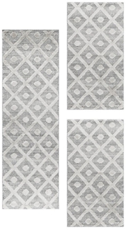Carpettex Hochflor-Bettumrandung Geometrisch Design, Höhe 20 mm, (Bett-Set, 3-tlg, Bettvorlage), Schlafzimmer Teppich Bettumrandung Läufer Set 3 teilig