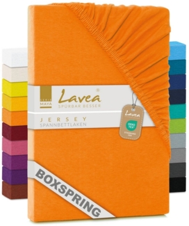 Lavea Spannbettlaken Maya, in Gr. 60x140, 90x200, 120x200, 140x200, 180x200 oder 200x220 cm, Baumwolle, Gummizug: rundum, (1 Stück), Jersey Spannbetttuch für Topper, Boxspring- und Wasserbetten