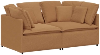 vidaXL Modulares Sofa mit Kissen Stoff in Lammwolloptik Beige 3321266