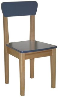 roba Kinderstuhl mit Lehne - Holz - Sitzhöhe 31 cm - Natur/Blau