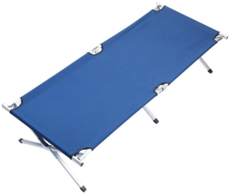 Skandika Feldbett Campingliege Vuoma, Klappbare Sonnenliege, Campingbett, max. 200 kg Organizer-Tasche, 210 x 75 cm, Anti-Rutsch-Füße, Tragetasche, Garten