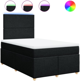 vidaXL Boxspringbett mit Matratze Schwarz 120x190 cm Stoff 3293514