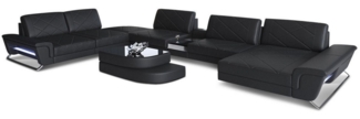 Sofa Dreams 'Bari U XXL' Wohnlandschaft, Schwarz, Echtleder, 89 x 329 x 456 cm, Rechts