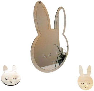 Jungengel Wandspiegel Hasen Design Kinderspiegel Kinderzimmer Spiegel 3-Teilig Aufhängbar (3-St)