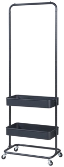 Rollbarer Garderobenständer Kumad 175x58x36 cm Schwarz [en. casa]