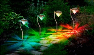 Out of the Blue LED Solarleuchte Solar Gartenstecker 4-teilig Set Solarleuchte Garten Deko Leuchte DA4