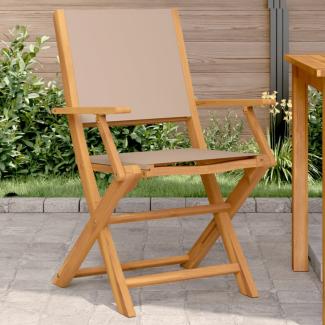 vidaXL Gartenstühle 2 Stk. Taupe Massivholz Akazie & Stoff 367671