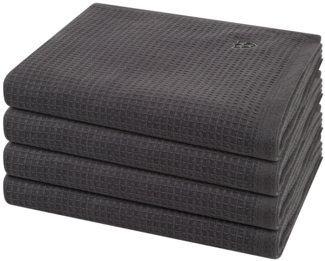 Ross Pique 4 tlg. Frottier-Set - 4 X Handtuch (50 X 100cm) - 520 g/m2 - Anthrazit
